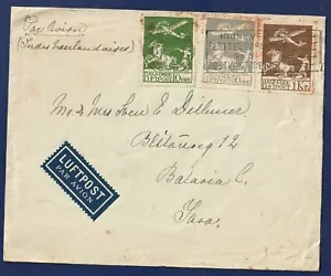 DÄNEMARK - C5 + C4 + C1 auf 1933 Brief nach JAVA - SELTENE FRANKATUR + TOLLES ZIEL - Bild 1 von 2