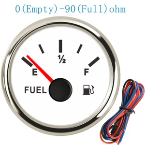 Fuel level Gauge 2-1/16" 52mm 0-90ohm Waterproof for Car Marine Red LED US STOCK - Bild 1 von 6