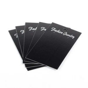 100pcs Black Paper Earring Display Cards Hang Hole Jewelry Hanging Card 3.5"x2" - Picture 1 of 2