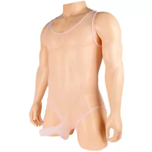 Sexy Männer Herren Nylon Strumpfhose Pantyhose Penishülle Bodystocking Overall - Bild 1 von 12