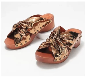 Sandalias zueco de tacón Kelsi daga de Brooklyn Sprinter óxido metálico $155 - Imagen 1 de 1