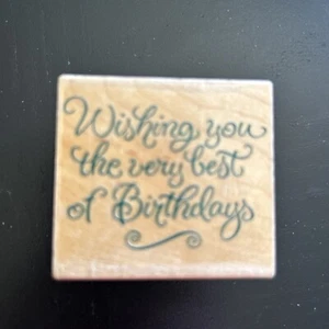 WISHING YOU VERY BEST BIRTHDAY RUBBER STAMPS HERO ARTS E1188 CREAKYATTIC - Picture 1 of 3
