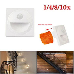 4/8x LED Treppenbeleuchtung mit Bewegungsmelder 230V Treppenlicht Rund Dose 60mm - Bild 1 von 11
