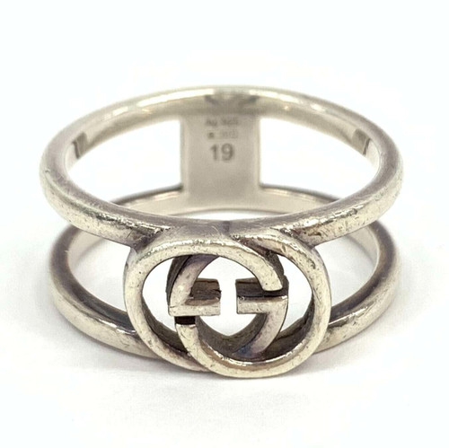 Anello Gucci Incastro Logo G Argento Sterling 925 Misura 19 US 8