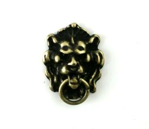 Dolls House Miniature Accessory Door Furniture Antique Gold Lions Head Knocker - Picture 1 of 8