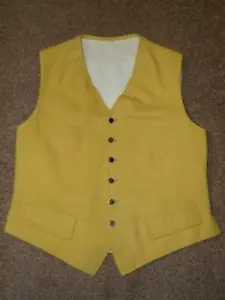 Gents Hunting / Sporting Mustard Yellow All Wool Waistcoat - 42" Chest - Picture 1 of 11