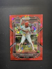 2023 Panini Prizm Baseball Vince Coleman Red Cracked Ice #205 St Louis Cardinals