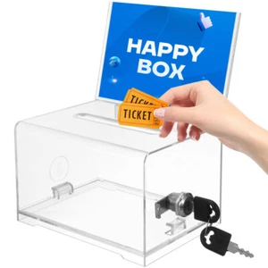 Suggestion Box Ballot Box Clear Acrylic Box Donation Box For Fundraising - Picture 1 of 11