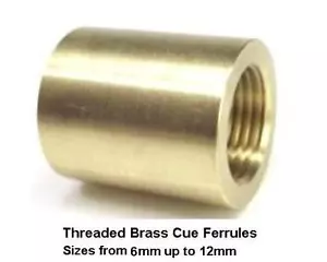 Pool / Snooker Cue Ferrules - Threaded brass cue ferrules for glue on cue tips.  - Picture 1 of 2