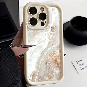 Funda de teléfono de silicona a prueba de golpes con patrón de mármol compatible con iPhone 17 16 15 14 - Imagen 1 de 32