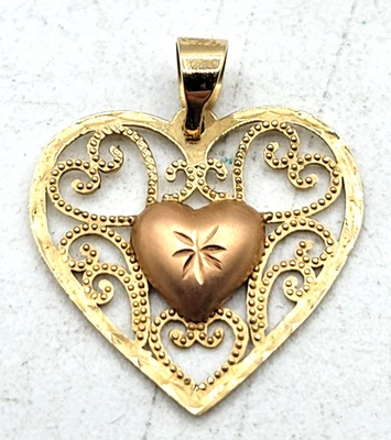 Colgante corazón oro amarillo 10K Foto 1 de 4