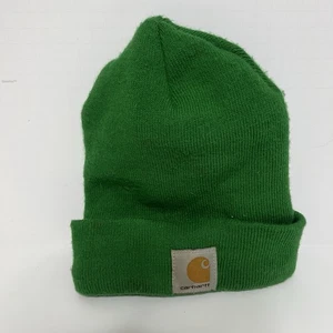Carhartt Knit Beanie Hat Green Acrylic Cuffed A18 USA Made One Size Unisex - Picture 1 of 3