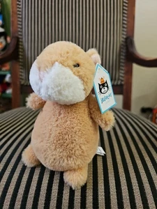 Jellycat HAPPY CINNAMON HAMSTER Soft Plush Toy NWT Adorable Chubby LOVEY! - Picture 1 of 6