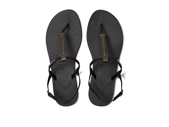 Havaianas Women's Size 9.5 You Rio Sandal Black Ankle Strap