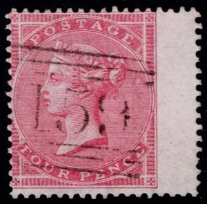 1857 4d Rose-Carmine SG 66 Light GLASGOW 159 Numeral Very Fine Cat. £75.00 - Picture 1 of 1