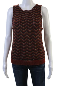 Soeur Damen ärmelloses Tank Rundhals geometrisches Vogelmuster braun Größe 38 - Bild 1 von 6