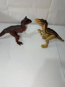 Lot Of 2 Mattel Jurassic World Chompin' Carnotaurus & Carcharodontosaurus - Picture 1 of 19