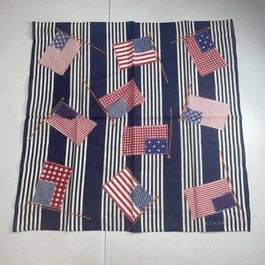 Vintage Echo Silk USA Patriotic Square Scarf w/ American Flag Design - Picture 1 of 3