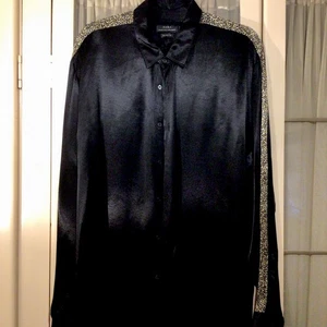 MENS Satin Shirt Size XL   Gay/Rocker Int. - Picture 1 of 12