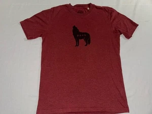 PrAna Shirt Mens Medium Red Short Sleeve T Shirt Crewneck “Wolf Pack” NWOT! - Picture 1 of 3