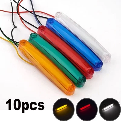 10pcs 9 LED Side Marker Turn Signal Light Clearance Truck Trailer Lorry 12V 24V - Image 1 of 4