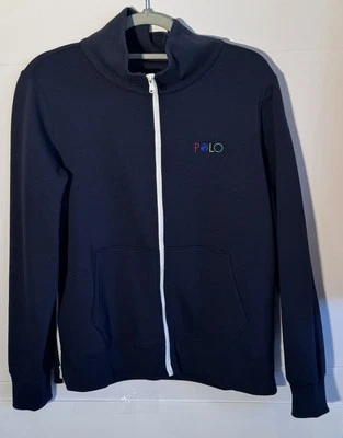 Moletom Polo Ralph Lauren US OPEN pequeno marinho feminino com zíper logotipo raro de tênis - Imagem 1 de 4