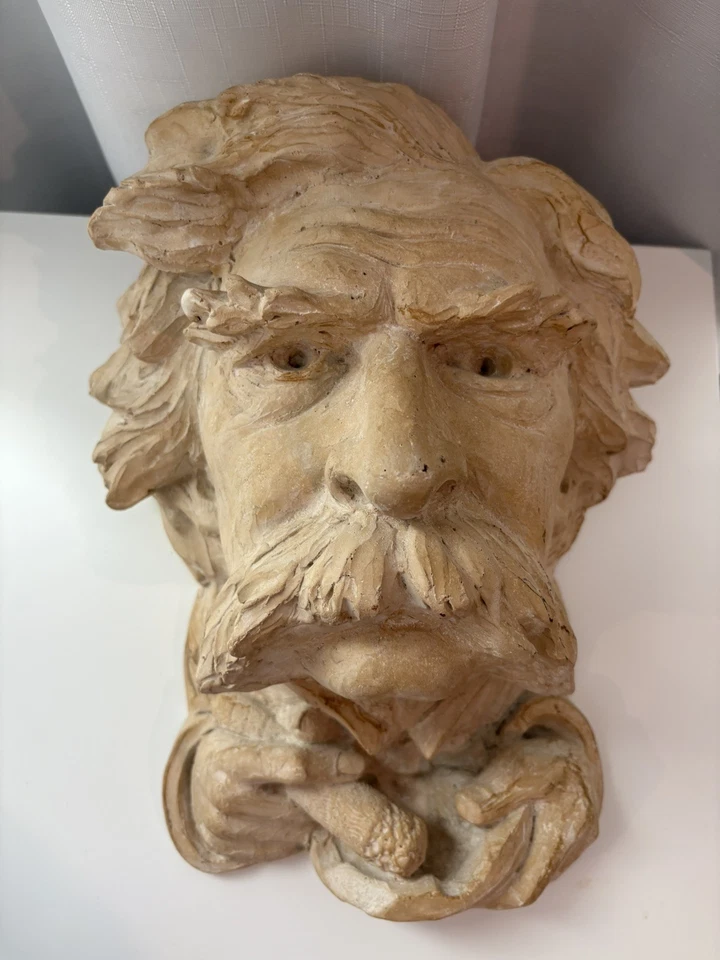 Frederick Hart 1991 Mark Twain Bust For Levenger Plaster Sculpture Signed - Image 1 of 4