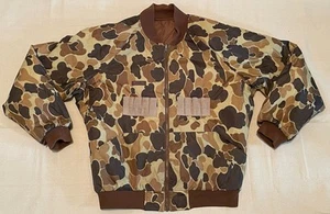 Giacca Columbia Vintage Anatra Mimetica Isolata Bomber Reversibile Uomo Media Alta - Foto 1 di 20