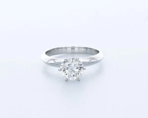 Anello solitario classico 2,1 CT diamante creato in laboratorio D/VS1 taglio tondo punta platino - Foto 1 di 4