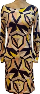 EMILIO PUCCI CHIC DRESS WITH BOLD GEOMETRIC PATTERNS. FEATURES LONG SLEEVES.s 6 - Picture 1 of 16