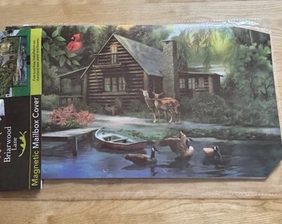 Magnetic Mail Box Cover Wrap Mailwraps Cardinal, Deer Cabin NEW - Image 1 of 4