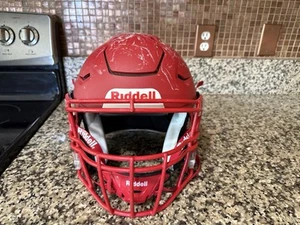 Riddell SpeedFlex Full Size Football Helmet Matte Red Facemask Adult Medium READ - Picture 1 of 10