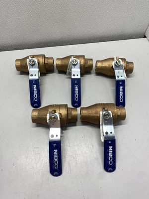 Válvula de bola en línea Nibco 1-1/2" bronce sudor - S58570 (LOTE DE 5) Foto 1 de 4