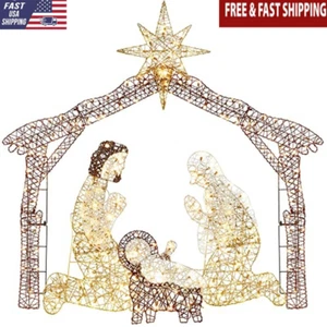6ft Lighted Outdoor Nativity Scene Christmas Holy Family Yard Decor w/190 Lights - Picture 1 of 8