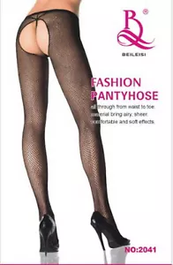 Sexy Shiny Glossy Pantyhose Hollow Out Fishnet Sheer Women Tights High Stockings - Picture 1 of 6
