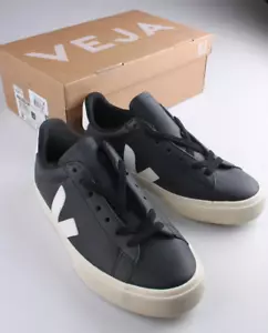 Veja Campo Chromefree Leather 7 Black White Women Casual Lifestyle Shoe NEW - Picture 1 of 7