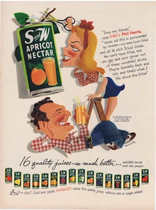 1952 S&W Juices Phil Harris & Alice Faye Print Ad - Picture 1 of 1