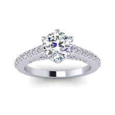 18K White Gold Engagement Ring 0.50 Ct Natural Diamond E Color VS2 Clarity Gifts