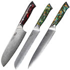 3pcs Turwho Santoku Bread Slicing Knife Japanese Vg10 Damascus Steel Kitchen Set