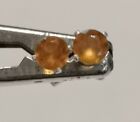 Genuine Hessonite Garnet 4Mm 0.64 Round Stud 925 Sterling Silver Earrings