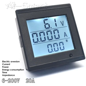 DC 6-200V 20A Digital Voltmeter Amperemeter Spannungsverstärker Stromzähler Leistungstester - Bild 1 von 12