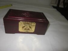 wooden box red colour red lining inside brown used antique chinese style
