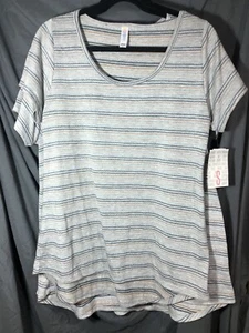 LuLaRoe Elegant S Classic T Heather grey w Black gold silver tan brown sparkle - Picture 1 of 3