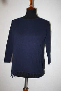Lilly Pulitzer Sz Large 8-10 Navy Blue Mini Ramona Fringe Pullover Sweater - Picture 1 of 7
