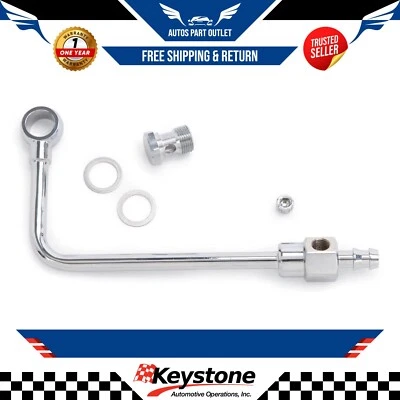 Carburetor Fuel Inlet Kit 8126; Single Feed Chrome Steel 3/8 Inch Barb End Inlet - Image 1 of 2