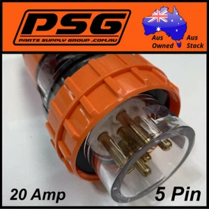 20 AMP 3 Phase 5 Pin Straight Extension Plug Top Industrial Electrical IP56 IP66 - Picture 1 of 5