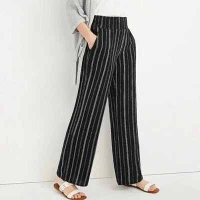 Maurices Paper Bag Black Striped High Rise Pants, Size 20W Plus Size - Image 1 of 4
