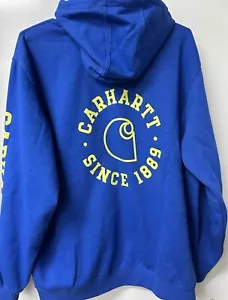 NEW! CARHARTT size 2XL mens 1889 Blue Rain Defender Loose-Fit HOODIE - Picture 1 of 7