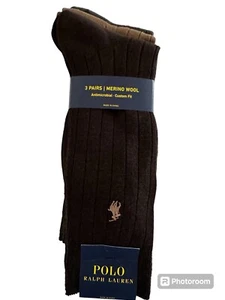 Polo Ralph Lauren Merino Wool 3 Pack Socks.NWT.MSRP$26 - Picture 1 of 7