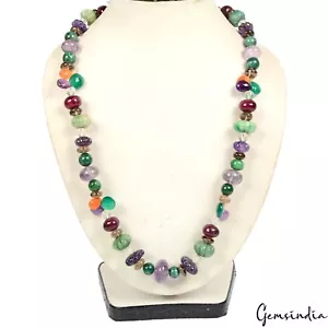 630 Cts Natural Multi-Color/Multi Gems Assorted Cut Drill Bead Strand 23" - Picture 1 of 6